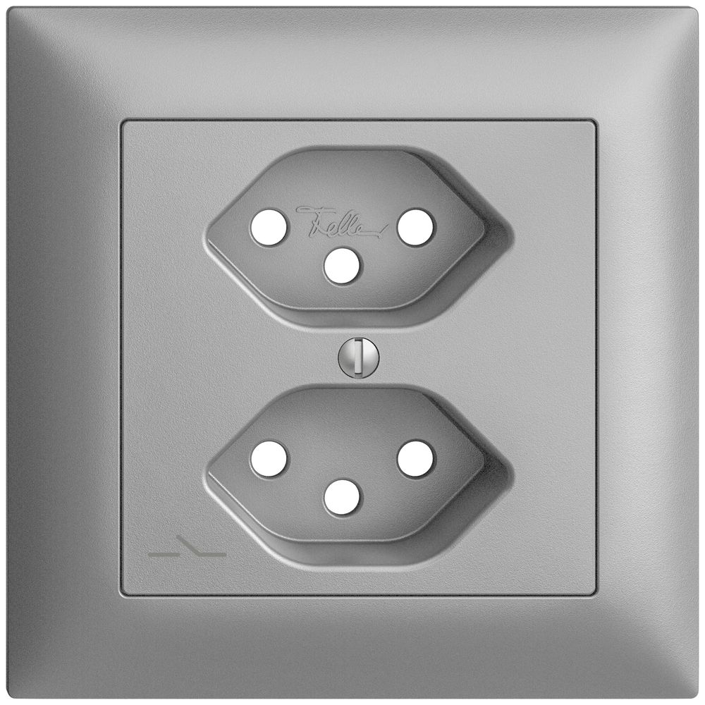 Kit frontal EDIZIOdue silver 88×88mm 2×T13/1 avec shutter