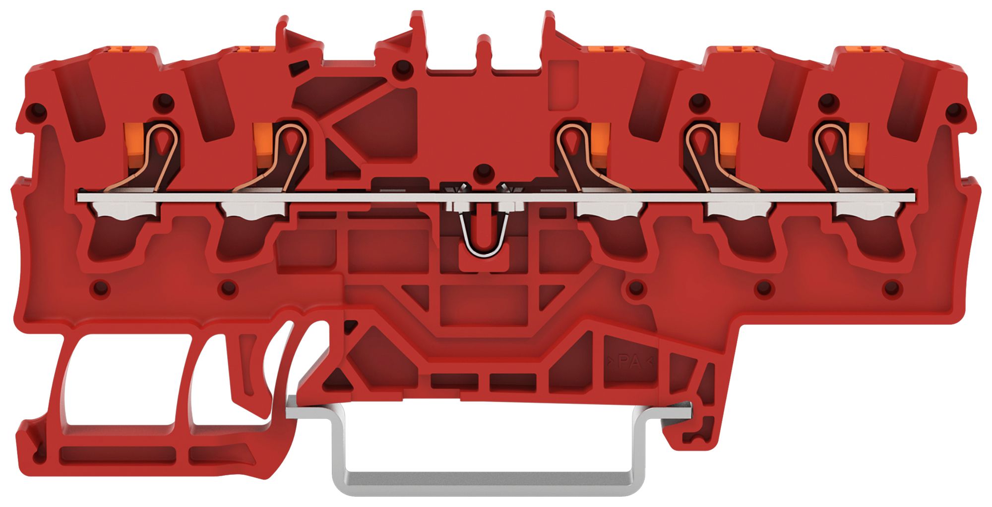 Borne de passage joignable WAGO TOPJOB S 1.5mm² 24A Push-in 5×1 TH35 rouge