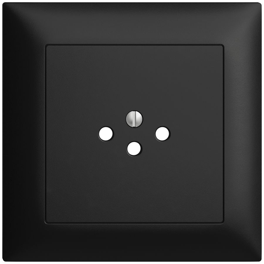 UP-Frontset EDIZIOdue schwarz 88×88mm 1×T12 mit Shutter