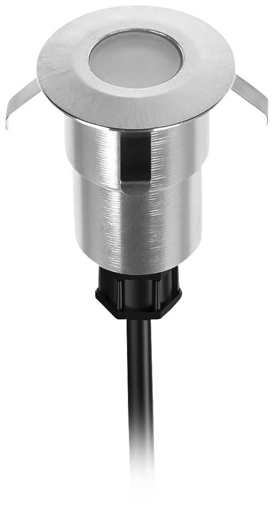 EB-LED-Bodenleuchte Philips Spore IP67 1W 120lm 2700K 65° Ø40mm Silber