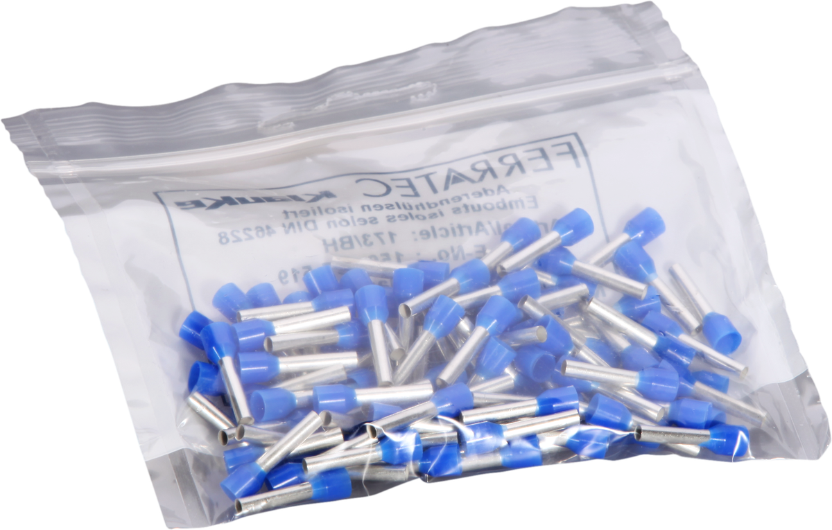 Embout de câble type A isolé 2.5mm²/12mm bleu