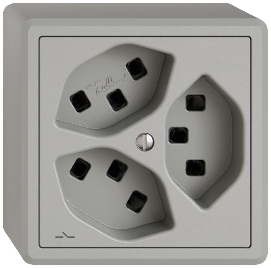 AP-Steckdose EDIZIO.liv SNAPFIX® 3×T23 1×S hgu