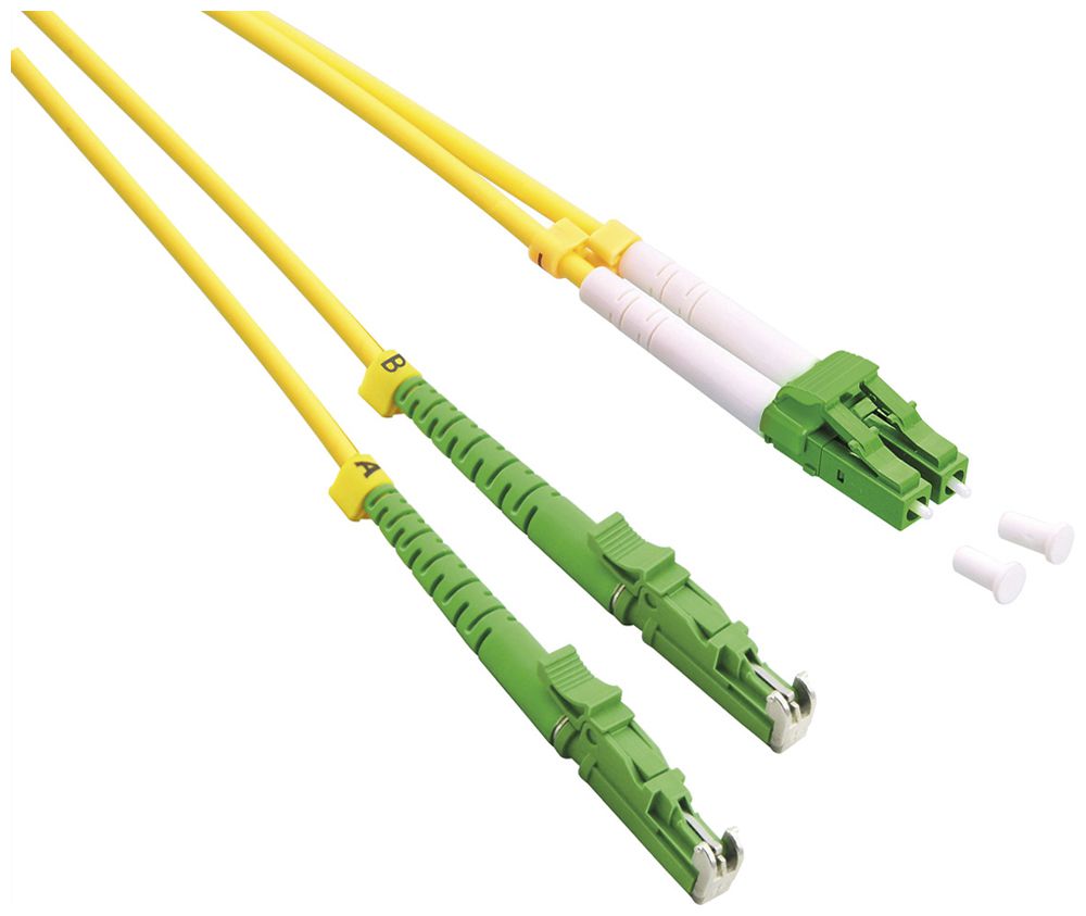 Patchkabel LWL ROLINE 2×OS2 LSH-APC/LC-Duplex-APC LSZH gelb 1m