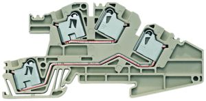 Installations-Reihenklemme Weidmüller PDL S/L/L PUSH IN 4mm² 2 Etagen beige