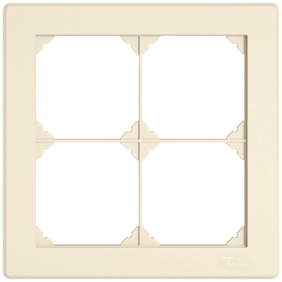 UP-Abdeckrahmen EDIZIO.liv SNAPFIX® 2×2 156×156mm cr