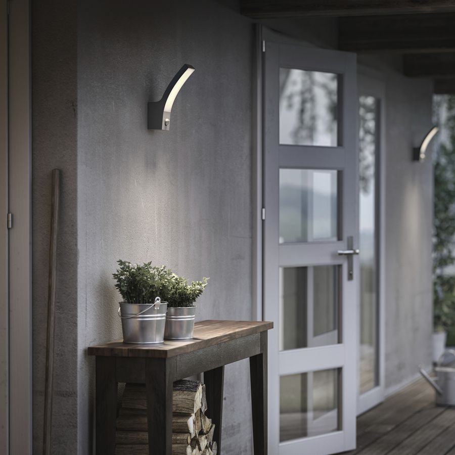 LED-Wandleuchte Philips Splay SEN 12W 1200lm 4000K IP44 anthrazit