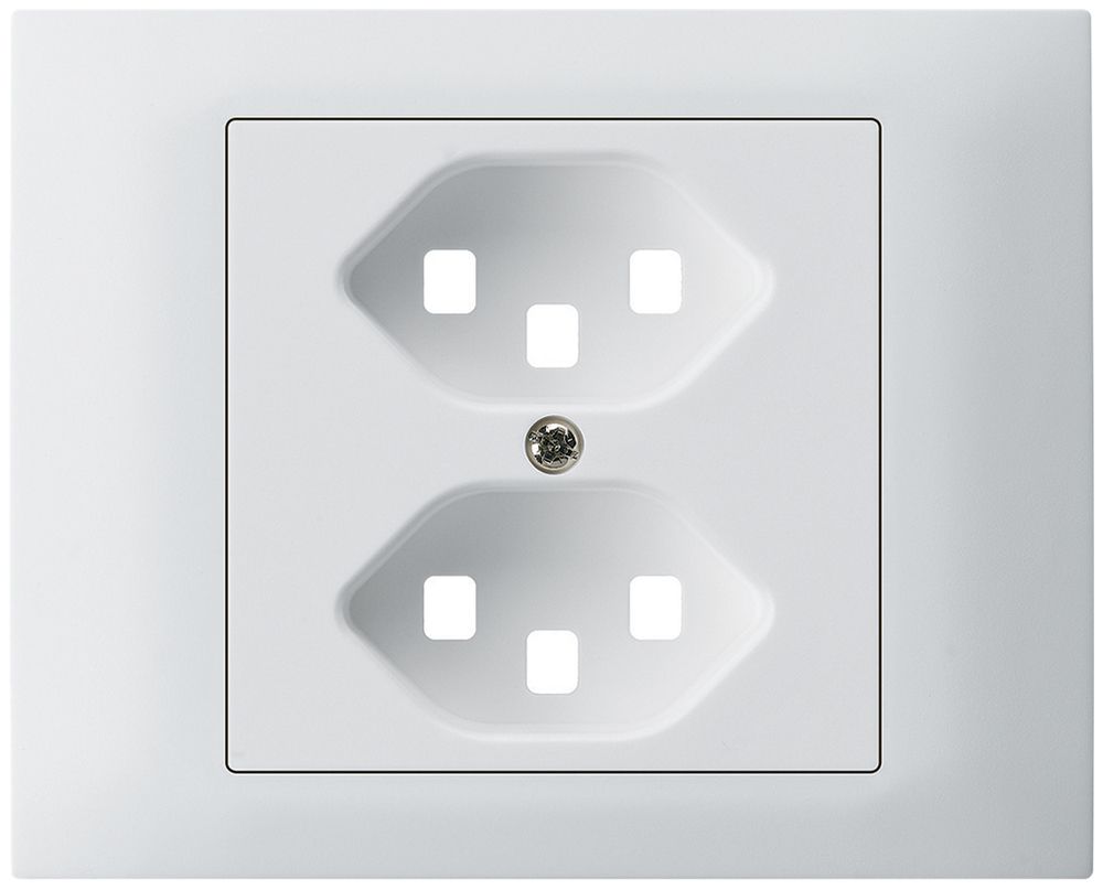 EB-Frontset kallysto f.Einbausteckdose G3 2×Typ 23 Abdeckrahmen schraubbar weiss