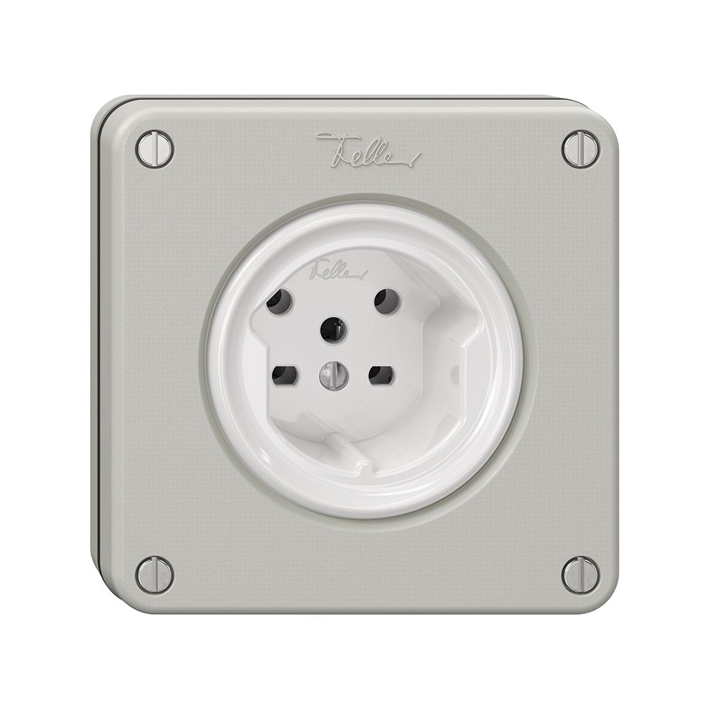 NUPU-Steckdose NEVO, 1×T15, lichtgrau