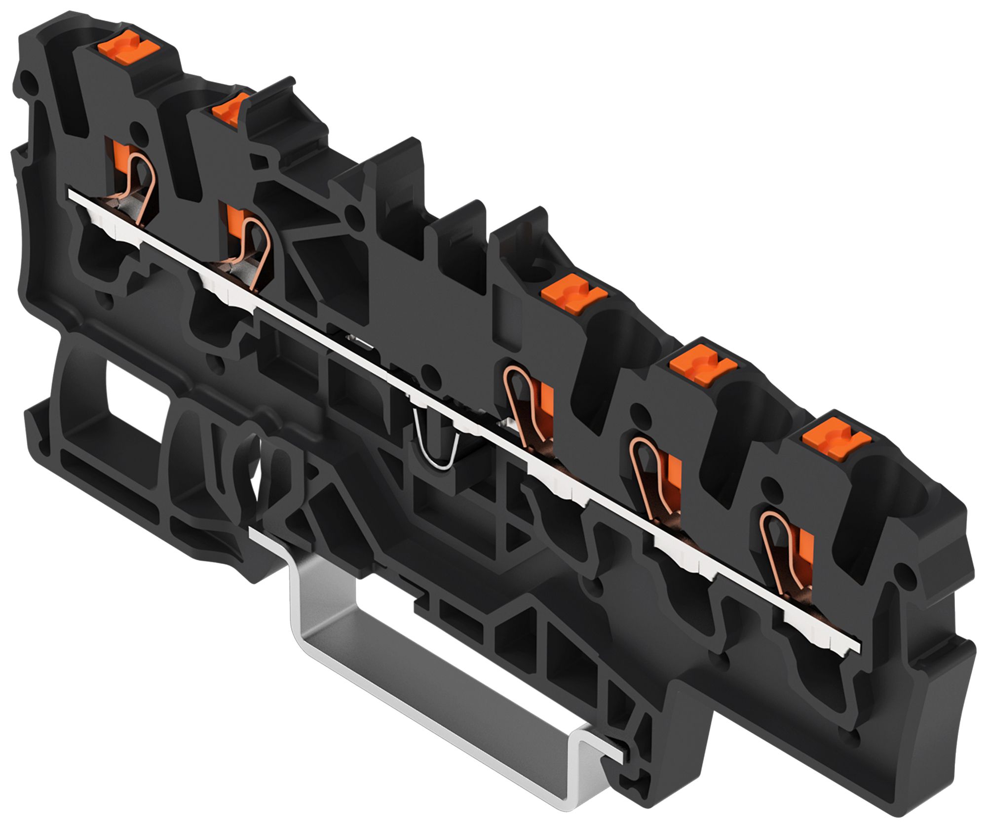 Borne de passage joignable WAGO TOPJOB S 1.5mm² 24A Push-in 5×1 TH35 noir