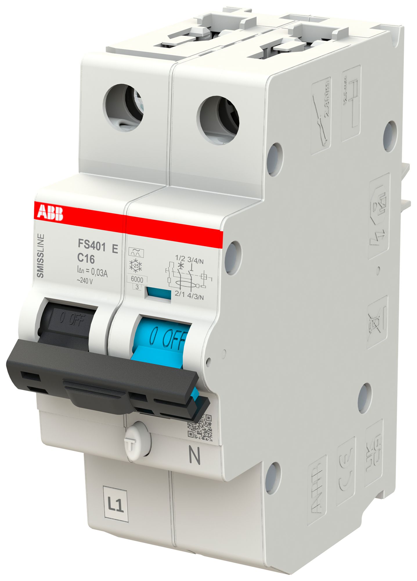 FI/LS-Schalter ABB FS401E SMISSLINE TP C-16A/30mA 1LN 6kA Typ A