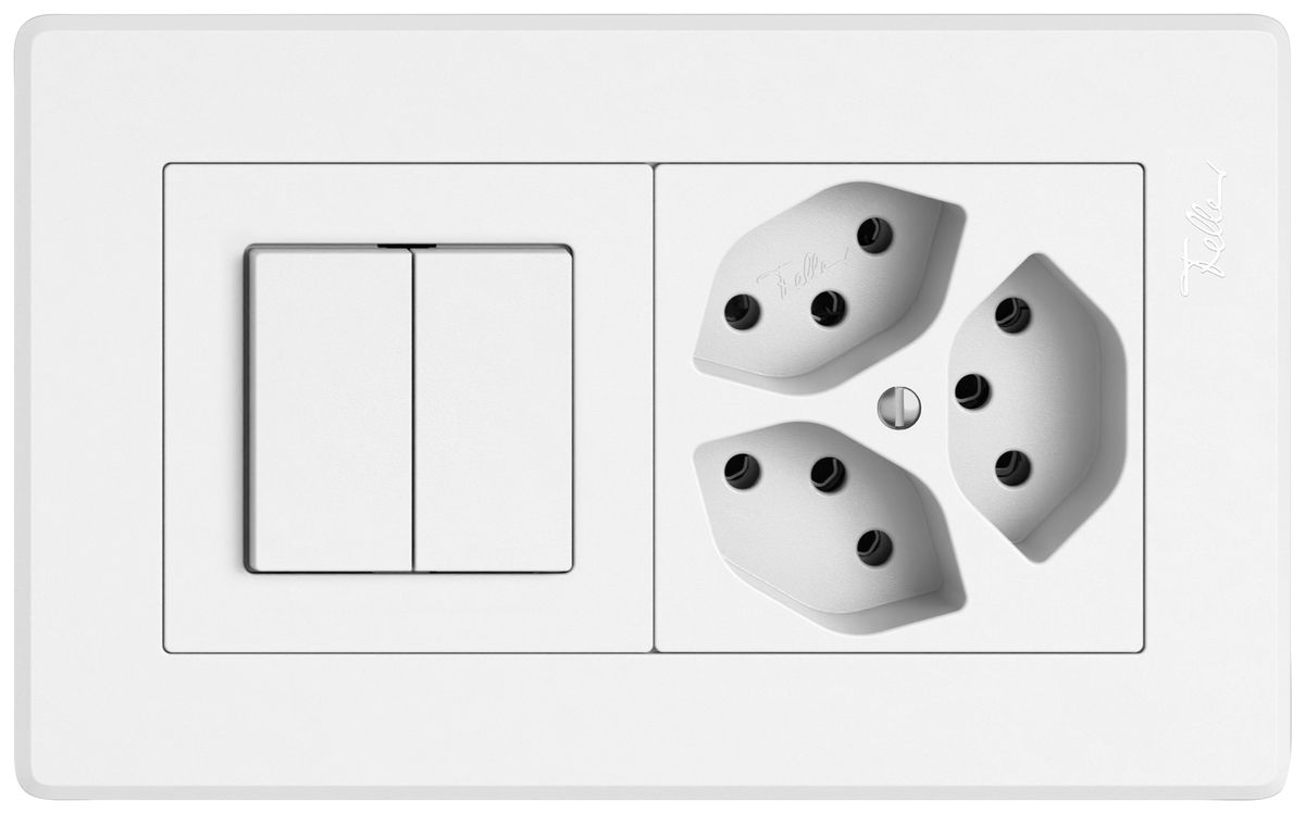 Combinaison ENC EDIZIO.liv SNAPFIX® 1×2 96×156mm schéma 1/3+3/1L+3×T13 blanc