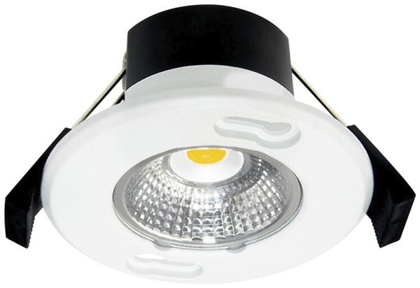 Downlight LED DOTLUX MULTISCREWplus 6W 600lm 3000K IP65 36° VAR Ø80mm blanc