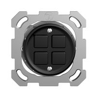 Poussoir KNX ENC STANDARDdue 4×avec LED RGB, avec capteur de température noir