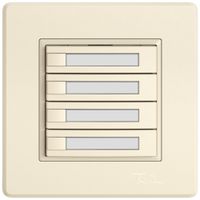 Poussoir KNX RGB ENC EDIZIO.liv SNAPFIX® capteur temp.s.LED étiqu.4× comm.1T cr