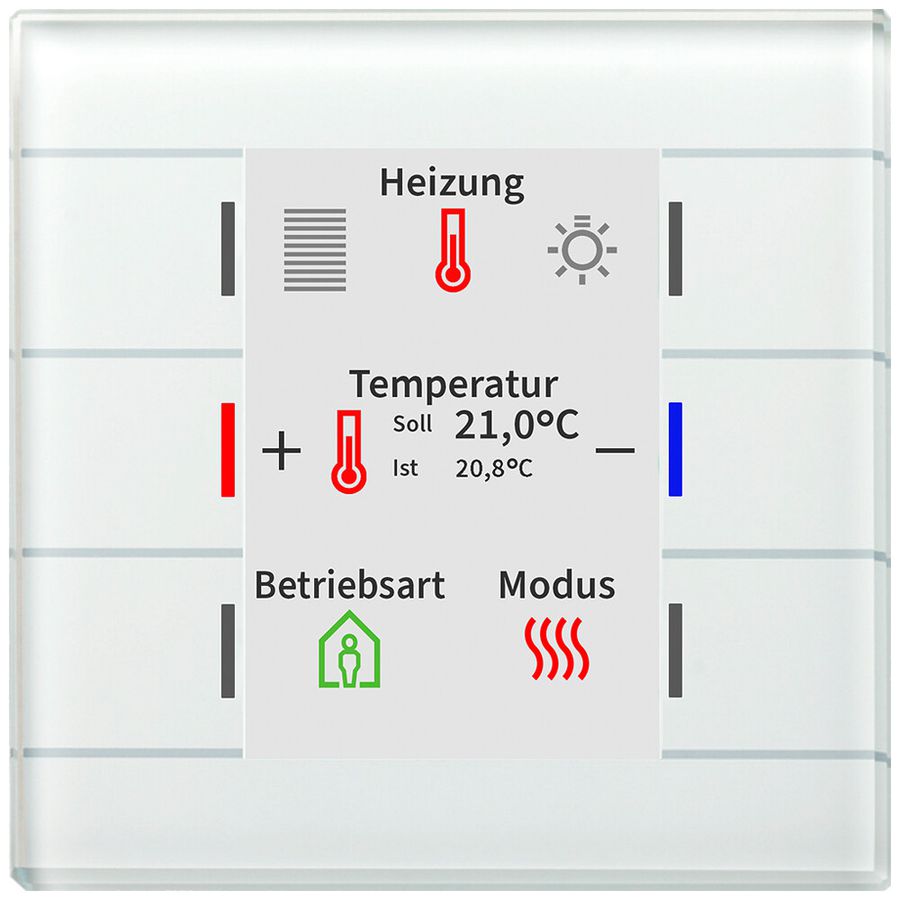UP-Bediengerät KNX MDT BE-GT2TW.02 6T/6B Display Temp.Glas weiss
