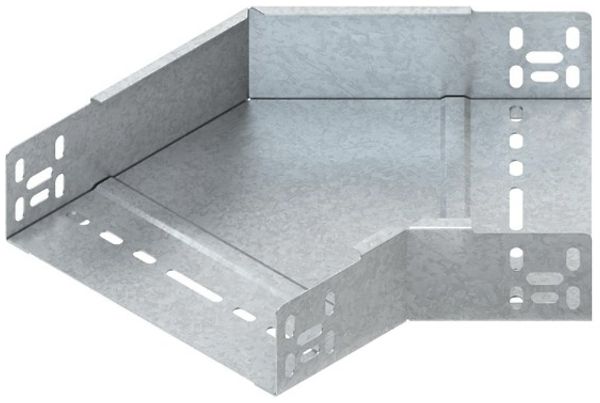 Coude horiz.45° pour ch.de câbles 300×60mm zingué sendzimir