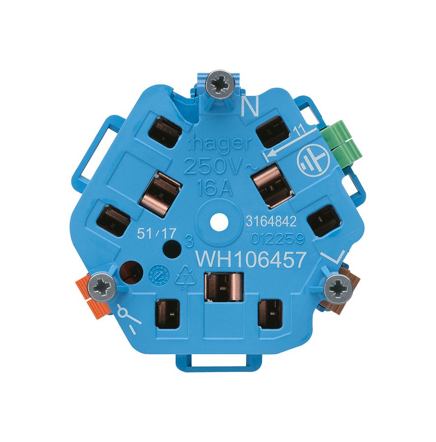 Einsatz zu Steckdose Hager 3×T13/23 1×S E