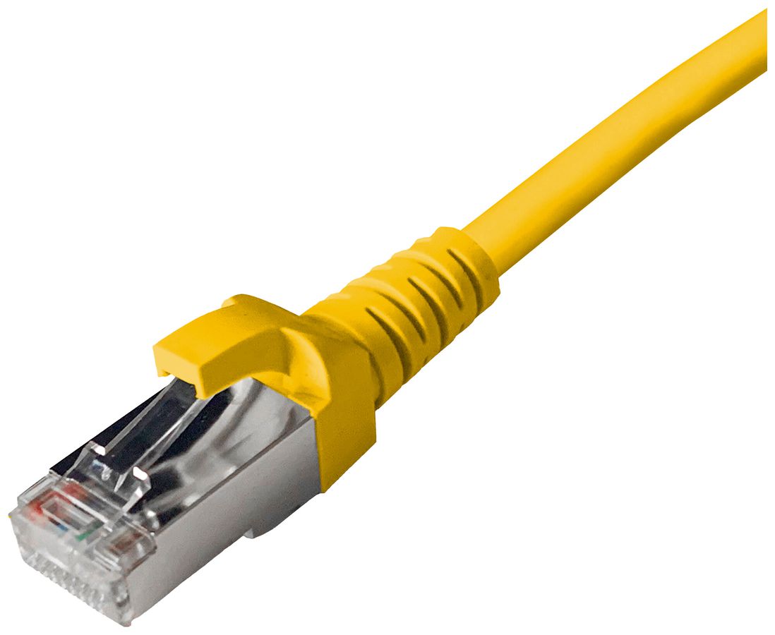 Câble patch RJ45 Dätwyler 5502 flex PVC CAT5e S/UTP AWG26 1:1 jaune 0.2m