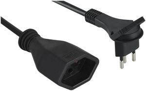 Verlängerungskabel FLAT Stecker T12/Kupplung T13, 1m schwarz