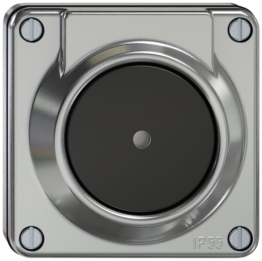 Poussoir de sonnerie ENC ELEMENT SNAPFIX® a.éclairage 87×87×19mm alu