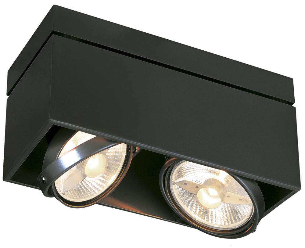 Deckenleuchte SLV KARDAMOD SURFACE, 2×GU10 75W eckig IP20 schwarz