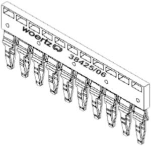 Râtelier de connexion Woertz 38425/06, 10L, pour borne série 38300/4, 38340/4