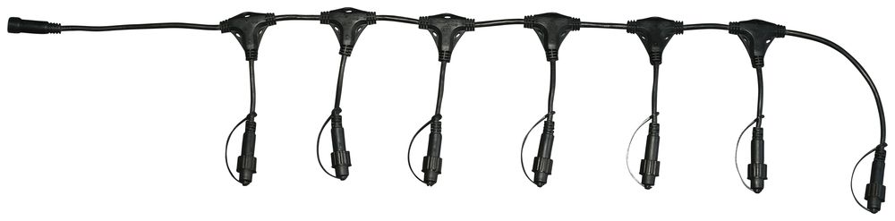 Câble de distribution MK QuickFix avec 6 sorties, noir, IP67