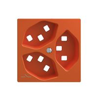 Montageset Feller EDIZIOdue, für Steckdose 3×T23 1×getrennt, orange