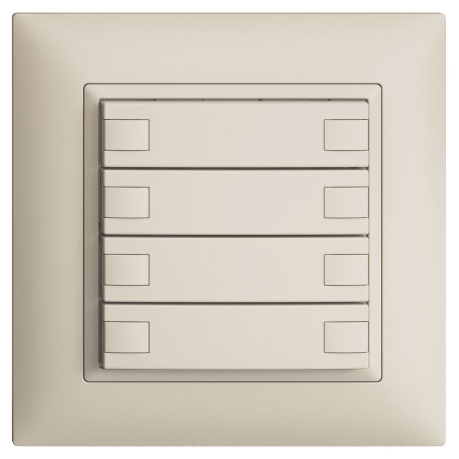 UP-KNX-Taster RGB EDUE FMI, 250mW, o.LED, 8×Taste, 1×Tastenb., crema