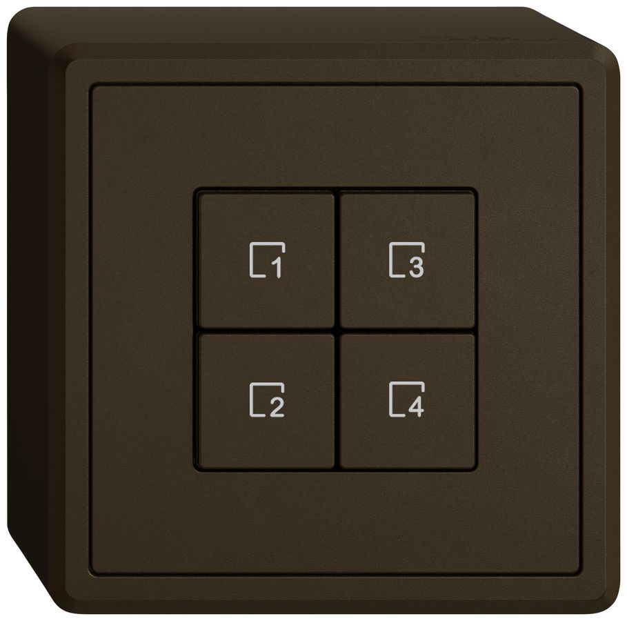 Poussoir scènes AP EDIZIO.liv Wiser SNAPFIX® 4 scènes 4 touches br