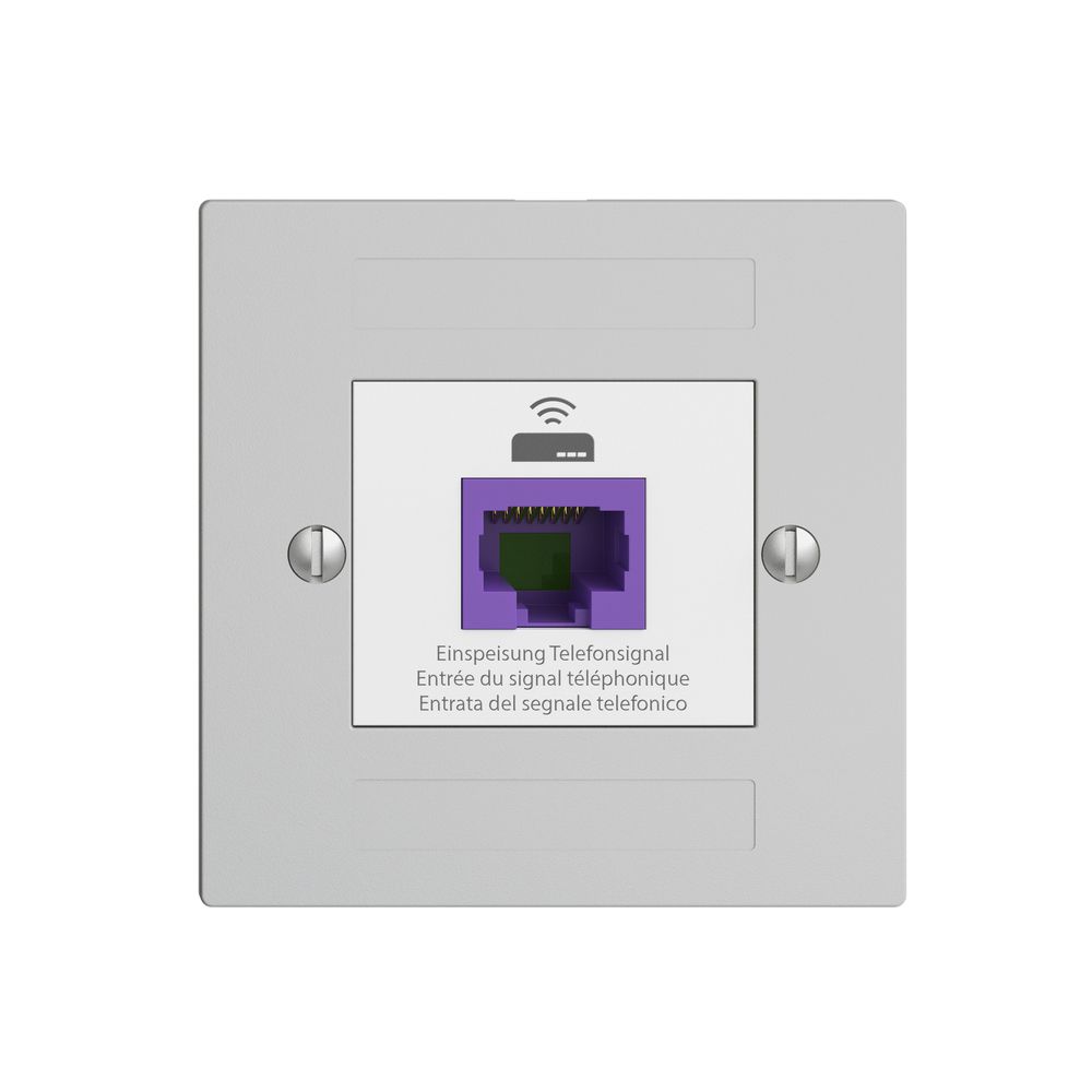 Prise de retour EDIZIOdue F 1×RJ45 p.Swisscom VoIP, 8 pôles, UTP, gris clair