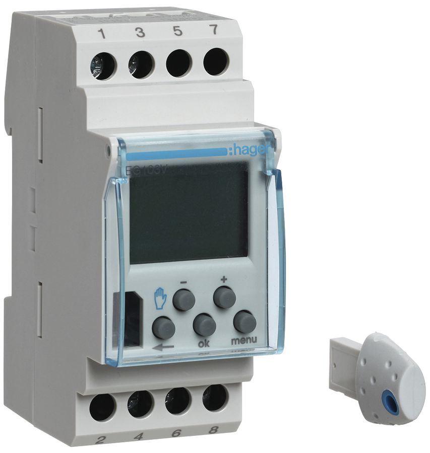 Timer Hager digitale setti.conforto 1 canale 1 invertitore 16A 2 UM 12/24V AC/DC