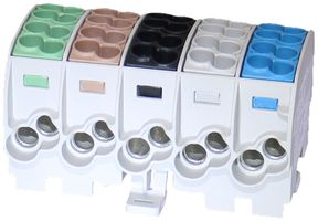 Verteilerblock Typ C 10×25/16mm² Alu-CU grau PE+3L+N