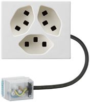 Presa FLF Hager 3×tipo 23 con adattatore Power L2 D bianco