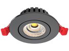 Downlight LED DOTLUX HEATspin 7W 840lm 2700…4000K IP20 WB Ø90×37mm nero