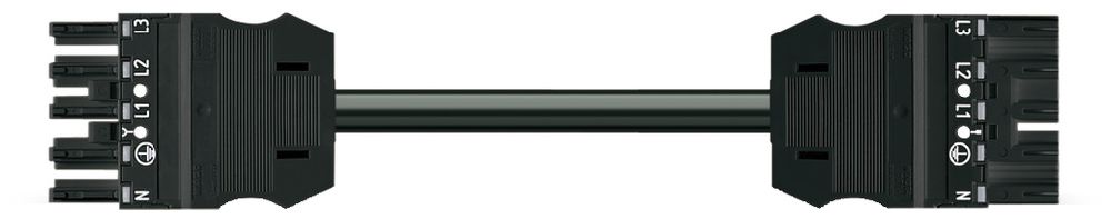 Verbindungsleitung MIDI 5×1.5mm² 16A 400V 8m Cod.A Buchse-Stecker schwarz Cca