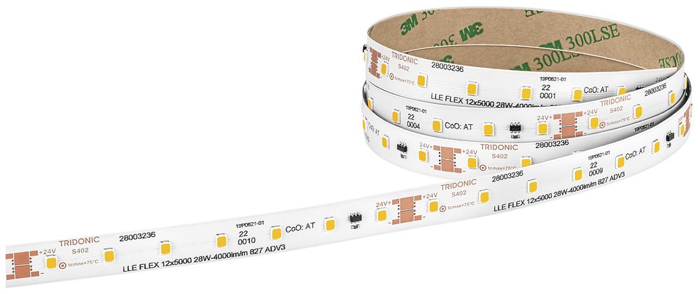 LED-Lichtband Tridonic LLE FLEX ADV3, 24V, 830, 19W/m, 3000lm/m, 5m