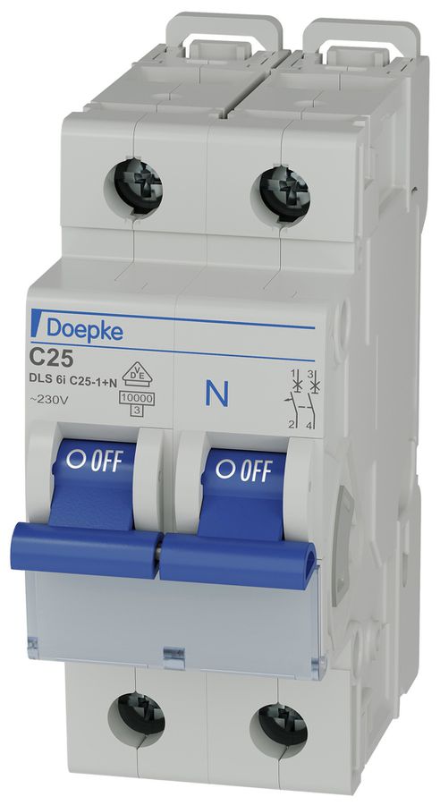 Leitungsschutzschalter Doepke DLS 6I, C25, 1L+N, 10 kA