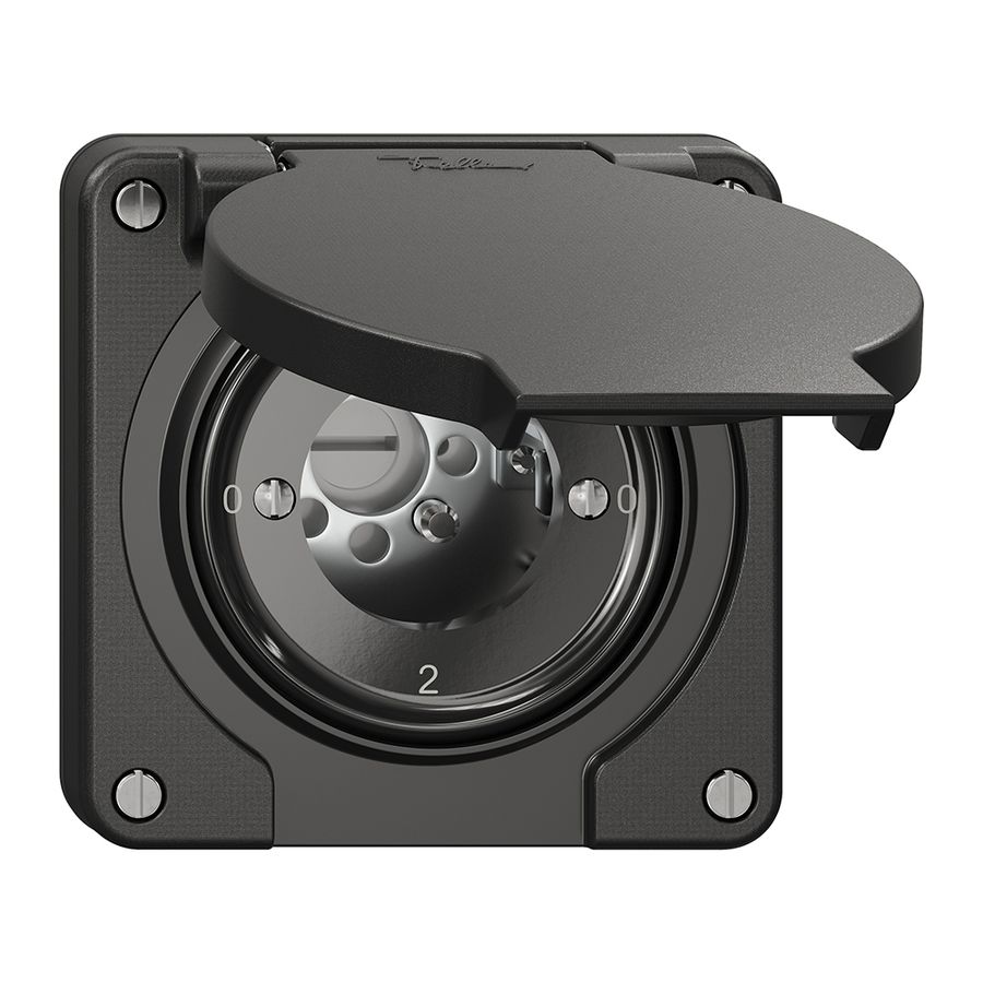 Interruttore rotativo NEVO N.CO 2/2L, senza cilindro, KS, 0-1-0-2, nero