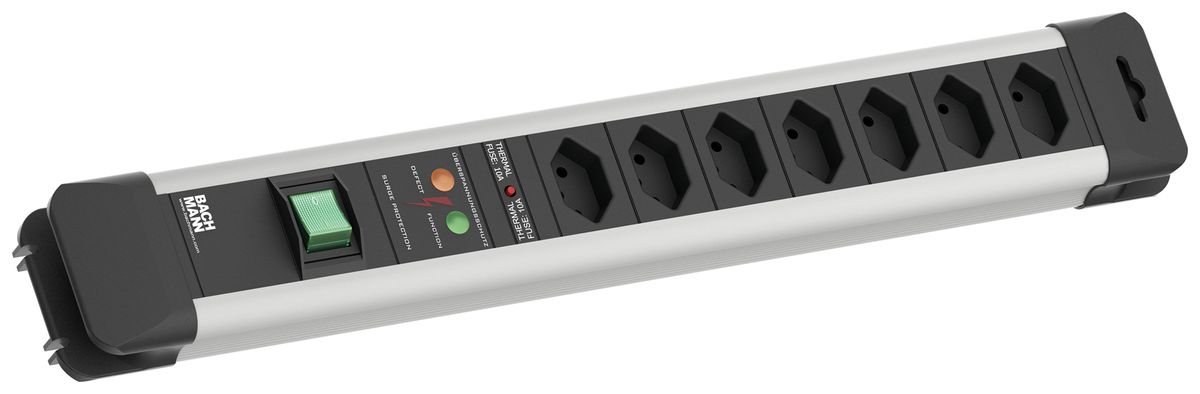 Prise multiple BACHMANN CONNECTUS 7×T13 avec interrupteur et parasurtension no