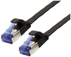 Patchkabel RJ45 VALUE Kat.6A U/FTP AWG32 PVC flach schwarz 1m
