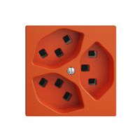 Steckdose EDIZIOdue 3×T23 orange 16A, mit Steckklemmen