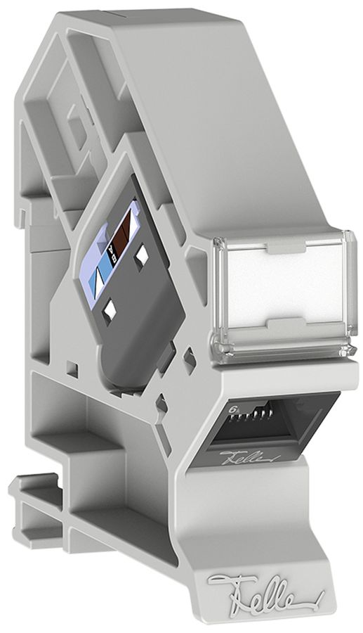 REG-Anschlussmodul Feller EASYNET Kat.6A ungeschirmt für DIN-Schiene