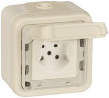 AP-Steckdose PLEXO Typ15 grau
