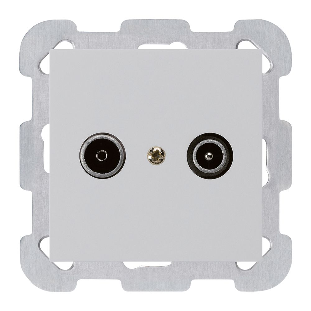 Prise de passage ENC kallysto R/TV 23dB gris clair avec plaque de fixation