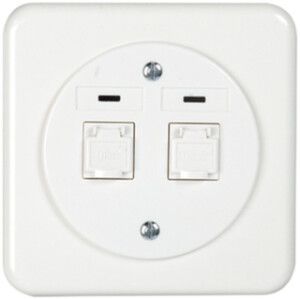 Prise de raccordement INC cat.6 PMI 2p.2RJ45/u blanc