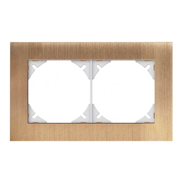 Abdeckrahmen EDIZIOdue prestige 1×2 messing champagne