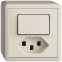 Combinaison AP A-R/1L+T23 16A EDIZIOdue crema