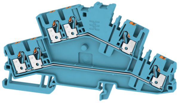 Borne multi-étage Weidmüller A2T PUSH IN 2.5mm² 2 étages bleu
