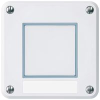 UP-Sonnerie-Drucktaster Hager robusto IP55 mit Bezeichnungsschild weiss